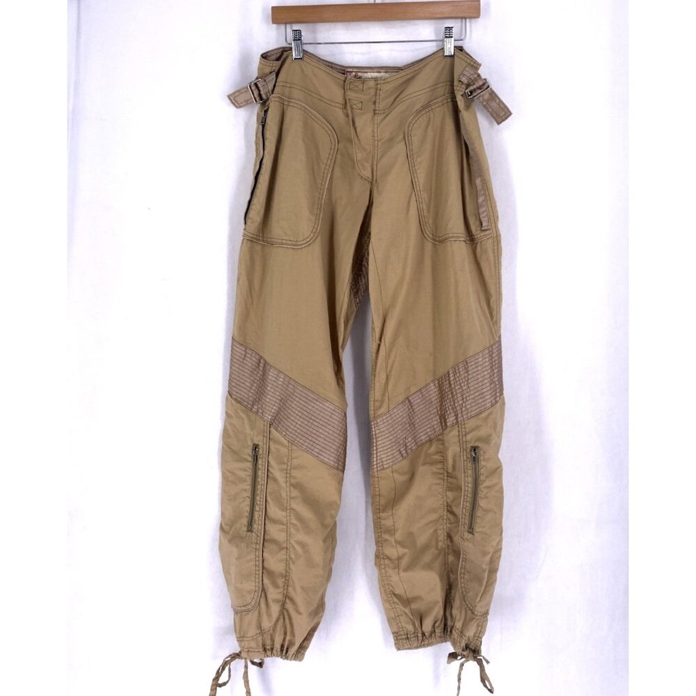 Abercrombie Pants Womens 10 Cargo Paratrooper Streetwear Grunge Khaki Tan Y2K